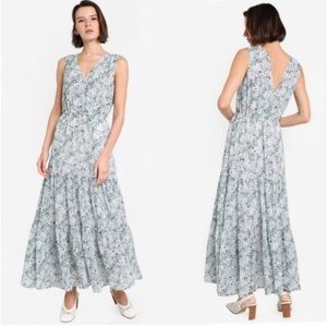 Banana Republic floral  tiered sleeveless maxi dress.